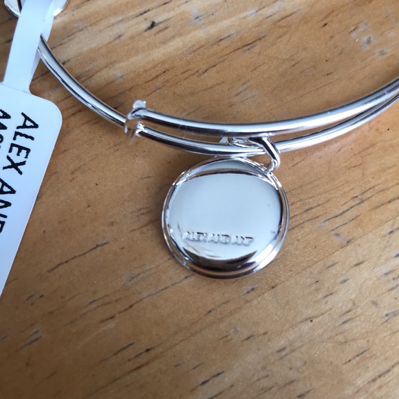 Alex And Ani Shiny Silver Candy Crystal Round Hamsa Charm Expandable Bangle NWT - Picture 8 of 12